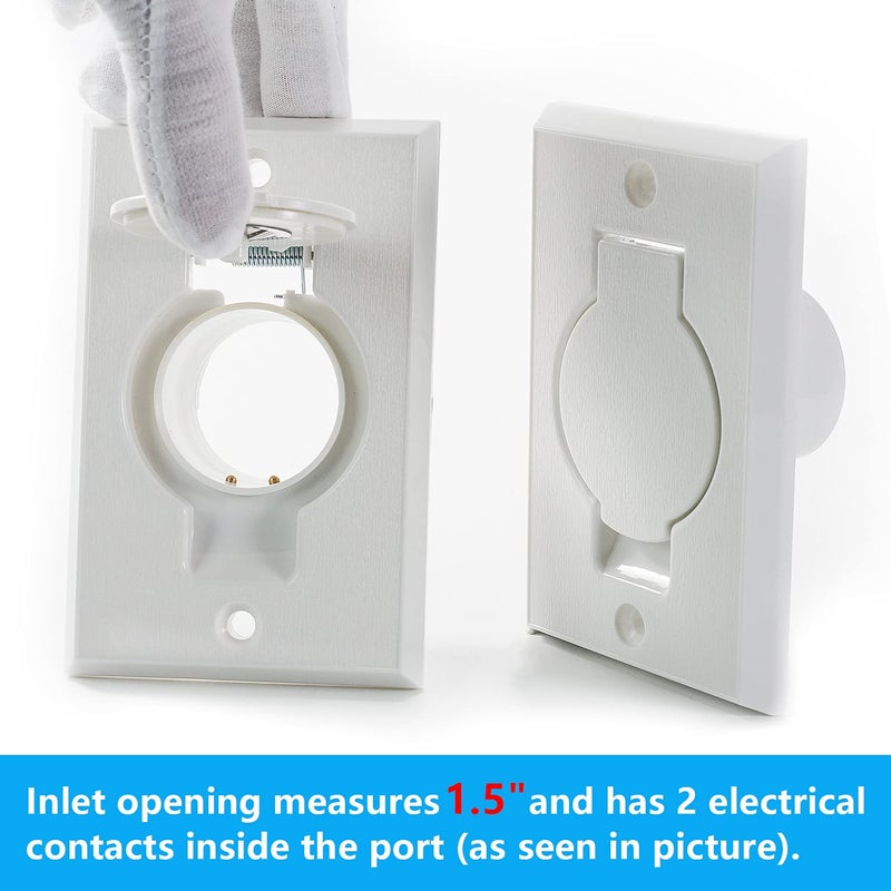 ANTOBLE Standard Central Vacuum Wall Inlet Valve Cover Plate for Beam Central Vac - White Round Door (2 Pack) - Image 3